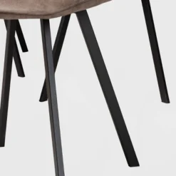 Set Of 4 Filicia Imitation Leather Upholstered Metal Dining Chairs Gray/Brown - Baxton Studio -Baxton Studio GUEST 137754ba 3e37 4c41 821e a2f5e2d669de