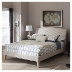 Fannie French Classic Modern Style Linen Fabric Platform Bed - Full - Baxton Studio -Baxton Studio GUEST 14fbabb7 854e 43aa 9e8a 5988aa561ce5