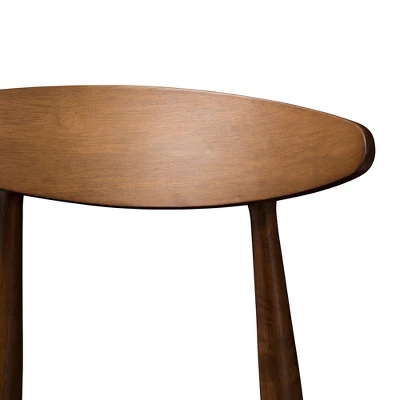 Set Of 2 Flora Mid-Century Modern Walnut Finished Wood Upholstered Barstools Black - Baxton Studio 5 Set Of 2 Flora Mid-Century Modern Walnut Finished Wood Upholstered Barstools Black - Baxton Studio - Image 3