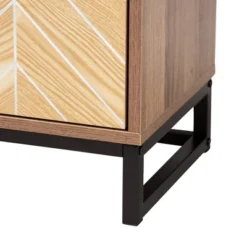 Josephine Two-Tone Wood And Metal 2 Door Storage Cabinet Walnut Brown/White/Black - Baxton Studio -Baxton Studio GUEST 1546e43a 4086 43bc 8d0a eac776347ce4