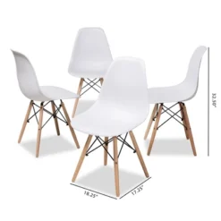 Set Of 4 Sydnea Mid Century Modern Acrylic Wood Finished Dining Chairs White - Baxton Studio -Baxton Studio GUEST 159bae2e 23e2 4f81 a23d fbc8d6034c10