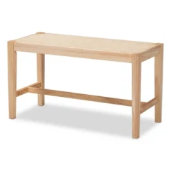 Danyl Wood Rattan Accent Bench Oak Brown - Baxton Studio -Baxton Studio GUEST 15a1d000 596b 4dc6 8c73 3c73cac31416