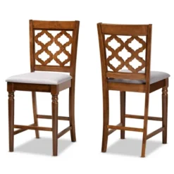 2pc Ramiro Wood Counter Height Barstools - Baxton Studio -Baxton Studio GUEST 15ecf437 87c0 45c7 8d0a 8905718285e5