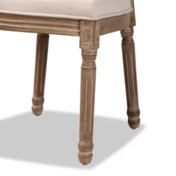 Set Of 2 Louis Fabric Upholstered With Rattan And Wood Dining Chairs Beige/Brown - Baxton Studio -Baxton Studio GUEST 160df46c 1a04 4543 8348 5210e8fea783