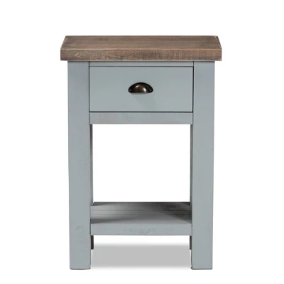 Hastin Two-Tone Wood 1 Drawer Nightstand Brown/Gray - Baxton Studio 4 Hastin Two-Tone Wood 1 Drawer Nightstand Brown/Gray - Baxton Studio - Image 2
