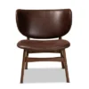 Marcos Faux Leather And Wood Living Room Accent Chair Dark Brown/Walnut Brown - Baxton Studio -Baxton Studio GUEST 16853218 9c6e 4191 91f5 cffdf58f0086