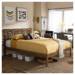Trina Contemporary Tree Branch Inspired Wood Platform Bed Walnut Brown - Baxton Studio 9 Trina Contemporary Tree Branch Inspired Wood Platform Bed Walnut Brown - Baxton Studio -Baxton Studio GUEST 168544c9 7b20 4f24 a504 7b4a466f8822