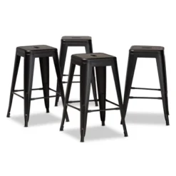 4pc Horton Metal Stackable Counter Stool Set - Baxton Studio -Baxton Studio GUEST 1731db0e e666 440f a1e0 d8dc1d9fb29d