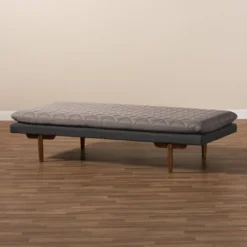 Twin Two Marit Tone Upholstered Wood Daybed Gray/Walnut - Baxton Studio 14 Twin Two Marit Tone Upholstered Wood Daybed Gray/Walnut - Baxton Studio -Baxton Studio GUEST 1799b67d 0324 4792 99ab ffc24928df20