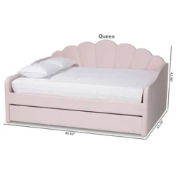Queen Timila Velvet Fabric Upholstered Daybed With Trundle Light Pink - Baxton Studio 25 Queen Timila Velvet Fabric Upholstered Daybed With Trundle Light Pink - Baxton Studio -Baxton Studio GUEST 17b07922 d6c0 408b b620 a270e65e5644