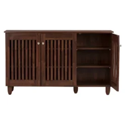 Fernanda Modern And Contemporary 3-Door Wooden Entryway Shoes Storage Wide Cabinet - Oak Brown - Baxton Studio -Baxton Studio GUEST 18b0b06a bb69 491f 8125 6676d7fa9a15