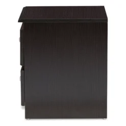 Carine Modern And Contemporary Finished 2 Drawer Nightstand Dark Brown - Baxton Studio -Baxton Studio GUEST 18d762a5 bcec 4a0c a172 6c889cf3e794