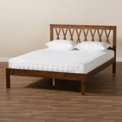 Queen Malene Wood Platform Bed Walnut - Baxton Studio -Baxton Studio GUEST 1905331d fa33 410f b508 95ada2953add