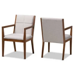 Set Of 2 Theresa Fabric Upholstered Wood Living Room Accent Chair - Baxton Studio -Baxton Studio GUEST 191561ac a13b 4ffb bab8 4b16f648c21f