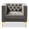 Zanetta Luxe And Glamour Velvet Upholstered Gold Finished Lounge Chair - Baxton Studio -Baxton Studio GUEST 19160497 d3a1 440a 80b7 62cf7dc49242