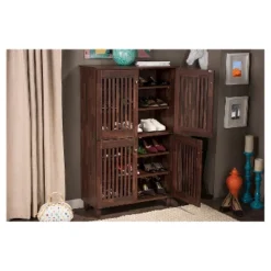 Fernanda Modern And Contemporary 4-Door Wooden Entryway Shoes Storage Tall Cabinet - Oak Brown - Baxton Studio -Baxton Studio GUEST 193224d0 72b9 4020 81b6 02428fded73a