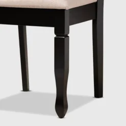 7pc Reneau Upholstered Wood Dining Set Sand Brown/Espresso - Baxton Studio -Baxton Studio GUEST 1946d7e0 47a1 4b62 83e6 5a0b593302bc