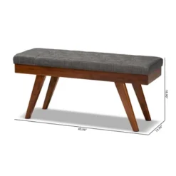 Alona Medium Wood Dining Bench Gray - Baxton Studio -Baxton Studio GUEST 194fed19 3e03 4e29 9e5d 2f05fd449adc