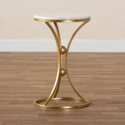 Tarmon Metal End Table With Marble Tabletop Gold - Baxton Studio 14 Tarmon Metal End Table With Marble Tabletop Gold - Baxton Studio -Baxton Studio GUEST 1b07cf67 a6e8 4658 8962 2fc8ecf8d937