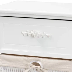 Madelia Wood 1 Drawer Storage Unit White - Baxton Studio -Baxton Studio GUEST 1c36512a e73a 4de0 81c0 9d806394a085