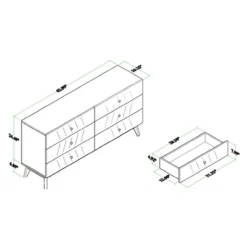 Hartman Wood 6 Drawer Dresser Walnut Brown - Baxton Studio -Baxton Studio GUEST 1cb322c4 284f 4d2a bae0 aeb9700200e9