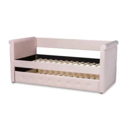 Amaya Velvet Daybed With Trundle - Baxton Studio -Baxton Studio GUEST 1ccdb031 64d9 45a5 af65 305f43b146f0