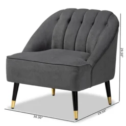 Ellard Velvet Fabric Upholstered Two-Tone Wood Accent Chair Gray/Dark Brown - Baxton Studio 23 Ellard Velvet Fabric Upholstered Two-Tone Wood Accent Chair Gray/Dark Brown - Baxton Studio -Baxton Studio GUEST 1d0b69d8 9747 4b3d 9cfb c015a54ec4ef