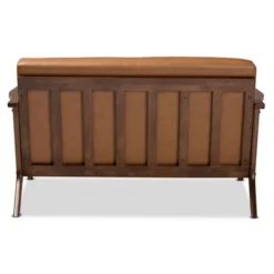 Bianca Wood And Tan Faux Leather Loveseat Tan/Walnut Brown - Baxton Studio -Baxton Studio GUEST 1d734f5b a771 4e49 820b dc1bba5d33b0