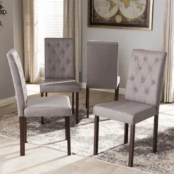 Set Of 4 Gardner Finished Dining Chairs Gray/Dark Brown - Baxton Studio -Baxton Studio GUEST 1d8b1b77 1980 4352 928b ff70c0fb501b