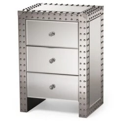 Azura Nightstand Bedside Table Silver - Baxton Studio 6 Azura Nightstand Bedside Table Silver - Baxton Studio -Baxton Studio GUEST 1d916c9e 3ef9 4e1d ae2c b5394406d584