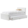 Twin Cosmo Modern And Contemporary Faux Leather Trundle Bed White - Baxton Studio