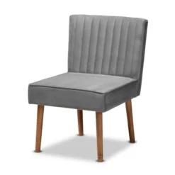 Alvis Velvet Upholstered And Wood Dining Chair - Baxton Studio -Baxton Studio GUEST 1e15ae06 2bd7 4474 96ca 176a4ba0b982