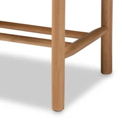 Saura Wood Hemp Accent Bench Oak Brown - Baxton Studio -Baxton Studio GUEST 1ea1966c a46c 41b6 8f24 550580605a8a