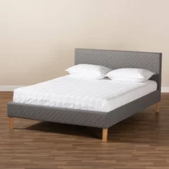 King Aneta Platform Bed Gray - Baxton Studio -Baxton Studio GUEST 1ef5bbb4 2cdd 424a 8498 e3b43f9a03a5