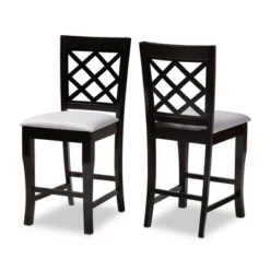 Set Of 2 Alora Upholstered Wood Counter Height Barstools - Baxton Studio -Baxton Studio GUEST 20e0693f 501d 49b5 b0e8 e7571d715c9f