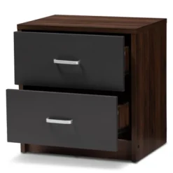 Hansel 2 Drawer And Finished Nightstand Brown/Gray - Baxton Studio -Baxton Studio GUEST 215e7888 6d34 4e07 a2ee 2363bde98b15