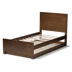 Twin Catalina Modern Classic Mission Style Finished Wood Platform Bed With Trundle - Baxton Studio -Baxton Studio GUEST 22389f33 eaf3 4cc9 aa57 efedd698da9d