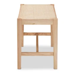 Danyl Wood Rattan Accent Bench Oak Brown - Baxton Studio -Baxton Studio GUEST 225460c7 e9c9 4f29 bfe8 53296c2c36c1