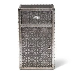 Cosette Metal Floral Accent Cabinet Silver - Baxton Studio -Baxton Studio GUEST 227fec2f 2412 4f05 9a89 d733fcda3033