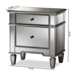 Sussie Hollywood Regency Glamour Style Mirrored 2 - Drawer Nightstand - Baxton Studio 12 Sussie Hollywood Regency Glamour Style Mirrored 2 - Drawer Nightstand - Baxton Studio -Baxton Studio GUEST 22bee592 762b 48fd bcb7 d41cf30c7a94