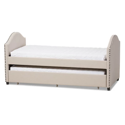 Twin Alessia Modern And Contemporary Fabric Upholstered Daybed With Guest Trundle Bed - Baxton Studio 8 Twin Alessia Modern And Contemporary Fabric Upholstered Daybed With Guest Trundle Bed - Baxton Studio - Image 6