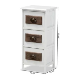 Fanning Two-Tone Wood 3 Drawer Storage Unit White/Brown - Baxton Studio 17 Fanning Two-Tone Wood 3 Drawer Storage Unit White/Brown - Baxton Studio -Baxton Studio GUEST 22dcec4e 5adb 4b96 a63e d4d7ccd9332b