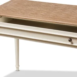 Marquetterie French Provincial Weathered Oak Wash Writing Desk White - Baxton Studio -Baxton Studio GUEST 231693a0 a024 4aa1 8017 16e0d29ec10b