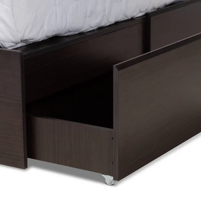 Queen 6 Drawer Blaine Wood Platform Storage Bed Dark Brown - Baxton Studio 8 Queen 6 Drawer Blaine Wood Platform Storage Bed Dark Brown - Baxton Studio - Image 6