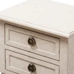 Lenore Country Cottage Farmhouse 2 Drawer Nightstand White - Baxton Studio -Baxton Studio GUEST 23e7937c 644d 4fe4 800e 790f2b670052