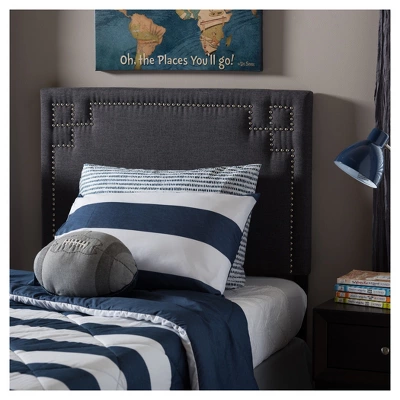 Geneva Modern And Contemporary Fabric Upholstered Headboard - Twin - Baxton Studio 5 Geneva Modern And Contemporary Fabric Upholstered Headboard - Twin - Baxton Studio - Image 3