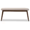 Flora Mid-Century Modern Light Gray Fabric & Oak Medium Brown Finishing Wood Dining Bench - Baxton Studio -Baxton Studio GUEST 24e8aaa1 60d1 4f68 a9a9 493249b2d008