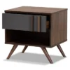 1 Drawer Naoki Two-Tone Wood Nightstand Gray/Walnut - Baxton Studio -Baxton Studio GUEST 250aa6d9 e002 4633 9950 6d02150d7a11