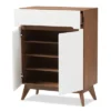 Calypso Mid - Century Modern Wood Storage Shoe Cabinet - Brown - Baxton Studio -Baxton Studio GUEST 2566b451 6f67 4e21 a37d 142863501db6