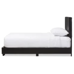 Full Atlas Modern And Contemporary Faux Leather Platform Bed Black - Baxton Studio